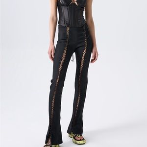 Miista Black Lace-Up Pants
